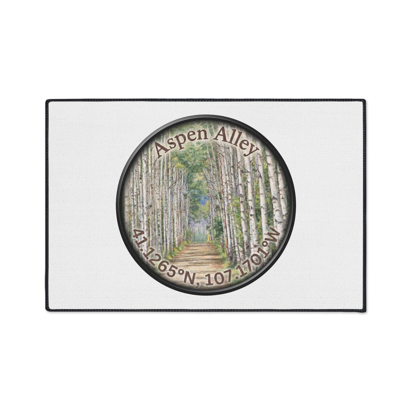 Aspen Alley Heavy Duty Floor Mat — Personalized Aspen Grove Pathway with Coordinates