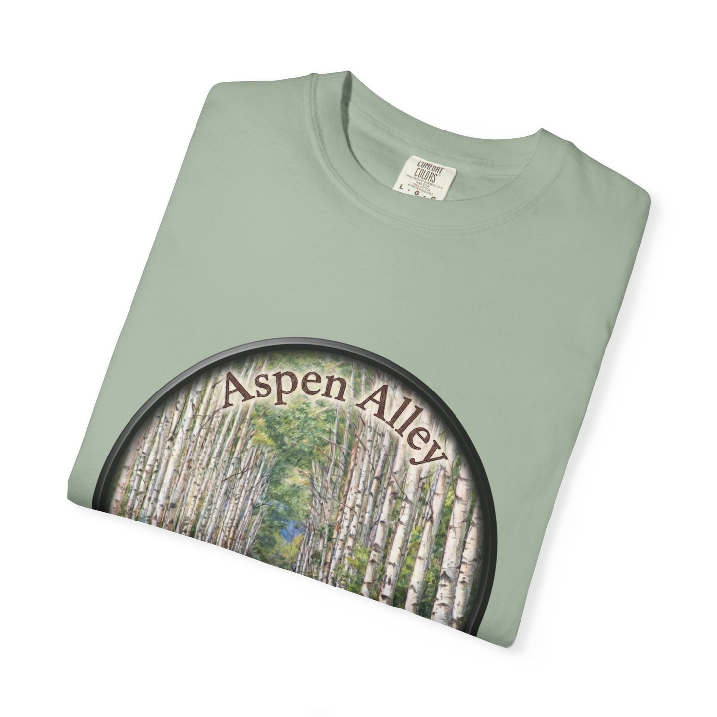 Aspen Alley T‑Shirt — Scenic Forest Path Tee with GPS Coordinates