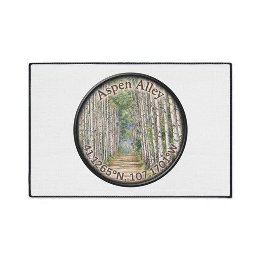 Aspen Alley Heavy Duty Floor Mat — Personalized Aspen Grove Pathway with Coordinates