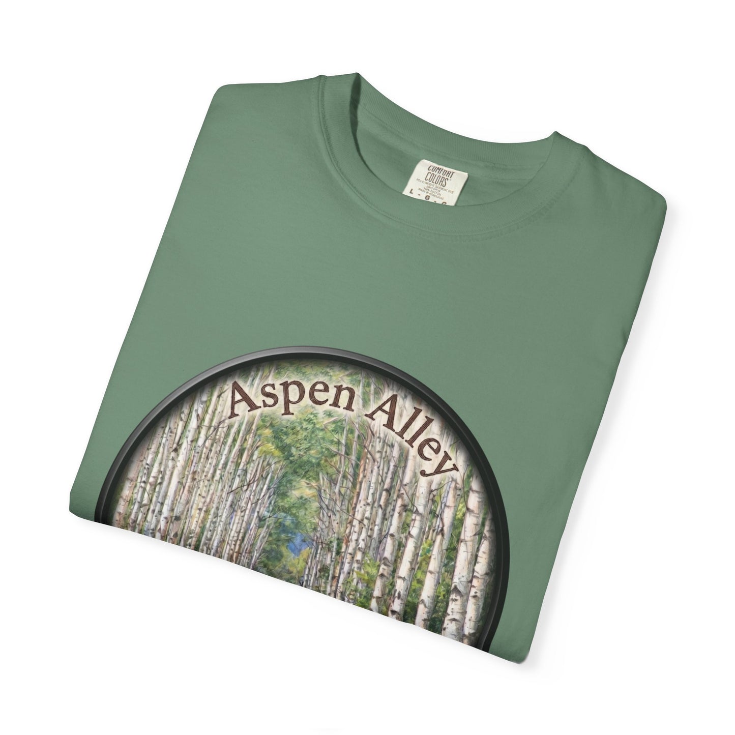 Aspen Alley T‑Shirt — Scenic Forest Path Tee with GPS Coordinates