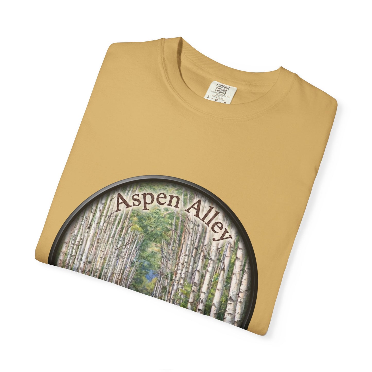 Aspen Alley T‑Shirt — Scenic Forest Path Tee with GPS Coordinates
