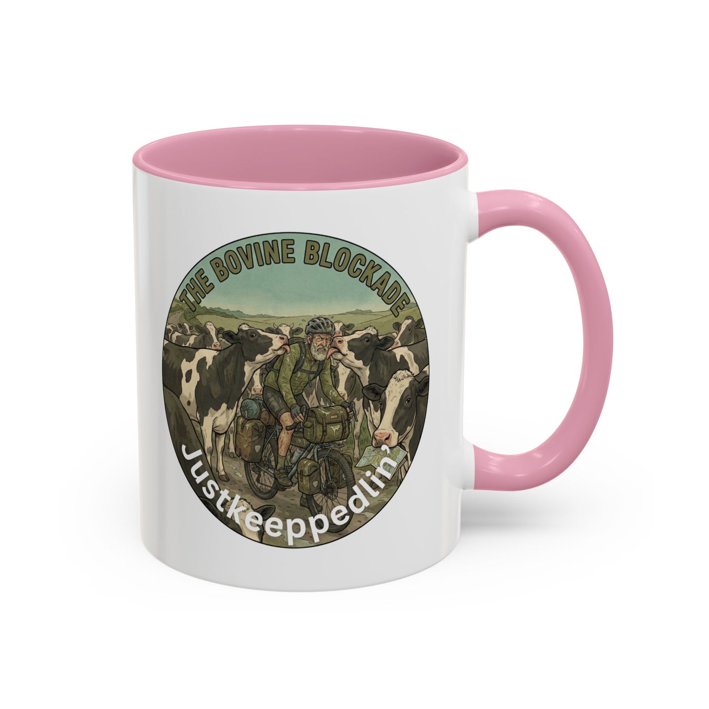 Vintage Cow Herding Mug — “The Divine Bovine Blockade” Rustic Farm Coffee Cup (11oz/15oz)