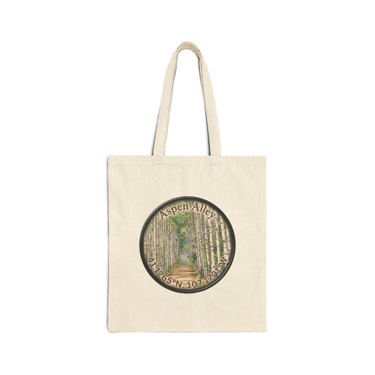 Tote Bag — Aspen Alley Nature Canvas Tote (Aspen Alley 108N, vintage forest pathway design)