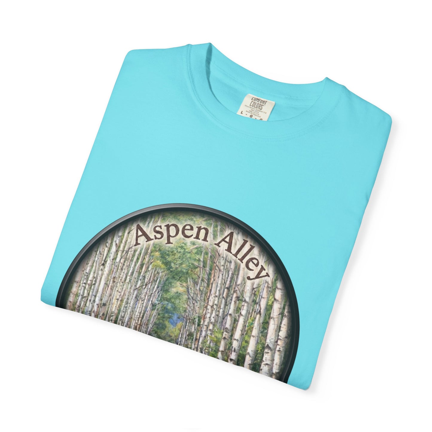 Aspen Alley T‑Shirt — Scenic Forest Path Tee with GPS Coordinates